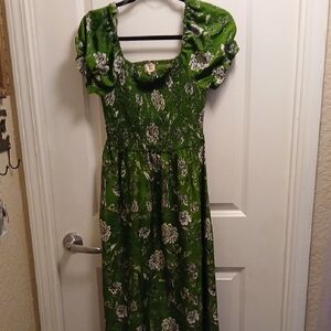 Green Floral Women's Dress